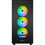 Sharkoon Rebel C50 Black RGB midi tower behuizing Zwart | 2x USB-A | 1x USB-C | RGB | Tempered Glass