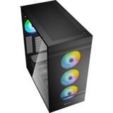 Sharkoon Rebel C50 Black RGB midi tower behuizing Zwart | 2x USB-A | 1x USB-C | RGB | Tempered Glass