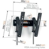 Vogels COMFORT TVM 3215 Kantelbare tv-beugel wandmontage  Zwart, 19-43"