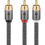 goobay Plus Cinch Y-kabel Zwart/zilver, 5 meter