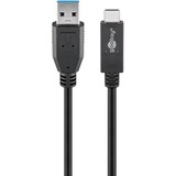 goobay USB-A naar USB-C 3.2 Gen 2 kabel Zwart, 1 meter