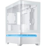 ASUS PRIME AP202 TG ARGB midi tower behuizing Wit | 2x USB-A | 1x USB-C | RGB | Tempered Glass