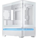 ASUS Prime AP202 midi tower behuizing Wit | 2x USB-A | 1x USB-C | RGB | Tempered Glass