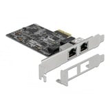 DeLOCK PCI Express x2 Card naar 2x RJ45 2,5 Gigabit LAN RTL8125 netwerkadapter 