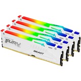 Kingston FURY 64 GB DDR5-6000 Quad-Kit werkgeheugen Wit, KF560C40BWAK4-64, Fury Beast RGB, XMP