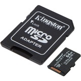 Kingston Industrial microSDXC 64GB geheugenkaart Zwart, Incl. SD adapter, Klasse 10, UHS-I, U3, V30, A1