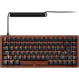 Sharkoon SKILLER SGK50 S3 Wood PBT RGB mechanisch gaming toetsenbord Houtkleur, BE lay-out (AZERTY), Gateron G Pro 3.0 Yellow, 75%, Hot-swappable