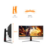 AOC CU34G4ZCA 34" Curved UltraWide gaming monitor Zwart/rood, HDMI, Displayport, USB-C, 250 Hz