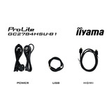 iiyama G-Master Red Eagle GC2784HSU-B1 27" curved gaming monitor Zwart, 2x HDMI, 1x DisplayPort, USB, Audio, AMD Free-Sync, 240 Hz