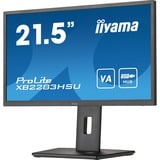 iiyama ProLite XB2283HSU-B1 21.5" monitor Zwart, 1x HDMI, 1x DisplayPort, 2x USB-A 2.0