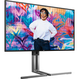 AOC U27U3CV 27" 4K UHD monitor Zwart/zilver, HDMI, DisplayPort, USB-hub, LAN, Audio