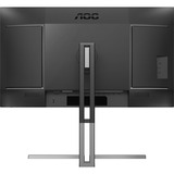 AOC U27U3CV 27" 4K UHD monitor Zwart/zilver, HDMI, DisplayPort, USB-hub, LAN, Audio
