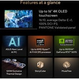 ASUS ProArt P16 (H7606WP-RJ075X) 16"  Copilot+ laptop Zwart | Ryzen AI 9 HX 370 | RTX 5070 | 64 GB | 1 TB SSD