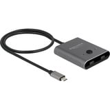 DeLOCK USB-C 2 naar 1 bidirectionele usb-switch Grijs