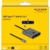 DeLOCK USB-C 2 naar 1 bidirectionele usb-switch Grijs