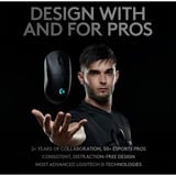 Logitech G PRO draadloze gaming muis Zwart, 100 - 25.600 dpi, RGB leds