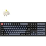 Keychron V6 Max-D4Z QMK RGB mechanisch toetsenbord Zwart, BE lay-out (AZERTY), Gateron Jupiter Banana, 100%, Hot-swappable, Bluetooth, 2.4GHz