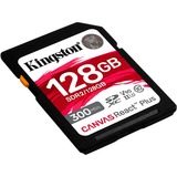 Kingston Canvas React Plus 128 GB SDXC geheugenkaart Zwart, UHS-II U3, Class 10, V90