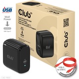 Club 3D Travel Charger PPS 65W GAN technology, Single port USB Type-C Zwart, Power Delivery(PD) 3.0