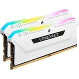 Corsair 16 GB DDR4-3200 (2x 8 GB) Kit werkgeheugen Wit, CMH16GX4M2E3200C16W, Vengeance RGB PRO SL, XMP 2.0