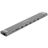 DeLOCK USB Type-C Slim Dockingstation Grijs, HDMI, 4x USB-A 3.2 (5 Gbit/s), USB-C 3.2 (5 Gbit/s), MicroSD, SD, TB 3, RJ-45