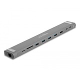 DeLOCK USB Type-C Slim Dockingstation Grijs, HDMI, 4x USB-A 3.2 (5 Gbit/s), USB-C 3.2 (5 Gbit/s), MicroSD, SD, TB 3, RJ-45