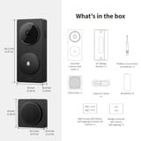 Aqara Slimme Video Deurbel G410 Select Zwart, Wifi, Bluetooth, Zigbee, Matter