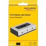 DeLOCK Switch Stereo Jack 3.5 mm 2 port manual bidirectional Grijs/zwart