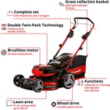 EINHELL Accu Grasmaaier GP-CM 36/47 S HW Li Rood/zwart, 4x 4.0Ah PXC Accu's en 2x DUO-lader inbegrepen
