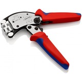 KNIPEX Twistor 16 Zelfinstellende krimptang voor adereindhulzen Rood/blauw, met draaibare krimpkop