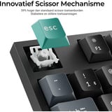 Keychron B36 toetsenbord + BM25 muis, desktopset Zwart/grijs, BE lay-out (AZERTY), Scissor switches, Bluetooth, 2.4GHz