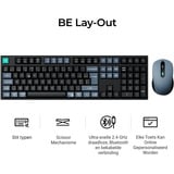 Keychron B36 toetsenbord + BM25 muis draadloze desktopset Zwart, BE lay-out (AZERTY), Scissor switches, 100%, Bluetooth, 2.4GHz
