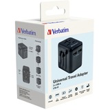 Verbatim Universele reisadapter UTA-01 reisstekker Zwart, 2x USB-A