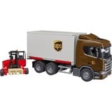 Scania Super 560R UPS logistiek vrachtwagen met heftruck en pallets Modelvoertuig