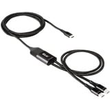 Club 3D USB-C naar 2x USB-C splitterkabel Zwart, 1,83 meter, Max. 100 W