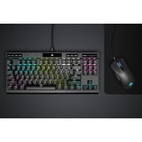 Corsair K70 RGB TKL CHAMPION SERIES mechanisch gaming toetsenbord Zwart, BE lay-out (AZERTY), Corsair OPX, 80% (TKL)	, RGB leds, TKL, PBT double-shot