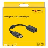 DeLOCK DisplayPort 1.1 > HDMI  adapter Zwart, 0,15 meter