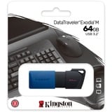 Kingston DataTraveler Exodia M 64 GB usb-stick Blauw/zwart, USB-A 3.2 Gen 1