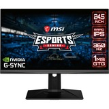 MSI Oculux NXG253R 24.5" Gaming Monitor Zwart, 2x HDMI, DisplayPort, 3x USB-A 3.2 (5 Gbit/s), USB-B 3.0, 360 Hz