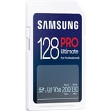 SAMSUNG PRO Ultimate 128 GB SDXC geheugenkaart Wit/blauw, UHS-I U3, Class 3, V30, Incl. kaartlezer