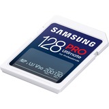 SAMSUNG PRO Ultimate 128 GB SDXC geheugenkaart Wit/blauw, UHS-I U3, Class 3, V30, Incl. kaartlezer