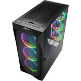 Sharkoon REV300 midi tower behuizing Zwart | 4x USB-A | 1x USB-C | RGB | Window