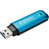 Kingston IronKey Vault Privacy 50 32 GB usb-stick Lichtblauw/zwart, USB-A 3.2 Gen 1 (5 Gbit/s)