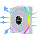Lian Li UNI FAN SL120 LCD Reverse Wireless RGB case fan Wit, 120 x 124.5 x 28 mm, PWM