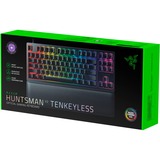 Razer Huntsman V2 TKL, gaming toetsenbord Zwart, FR lay-out, Razer Clicky Optical (Purple), RGB leds, TKL, PBT double-shot