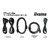 iiyama ProLite T1932MSC-B2S 19" touchscreen monitor Zwart, VGA, HDMI, DisplayPort, Audio, Touchscreen