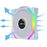 Lian Li UNI FAN SL120 LCD Wireless Reverse Blade case fan Wit, 3 stuks, 4-pin PWM fan-connector