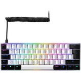 Sharkoon SKILLER SGK50 S4, gaming toetsenbord Wit, BE Lay-out, Kailh Blue, RGB leds, Hot-swappable, 60%