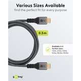 goobay Plus High-Speed HDMI-kabel met Ethernet Grijs, 0,5 meter
