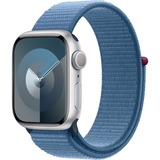Apple Watch Series 9 smartwatch Zilver/blauw, Aluminium, 41 mm, Geweven sportbandje
